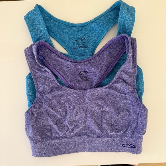 Set of 2 Champion Sports Bras Purple + Blue - Picture 1 of 6